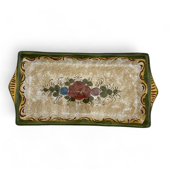 Deruta Italy Espresso Demitasse Serving Set Two Cups Sugar Bowl Tray Italian - Picture 8 of 10